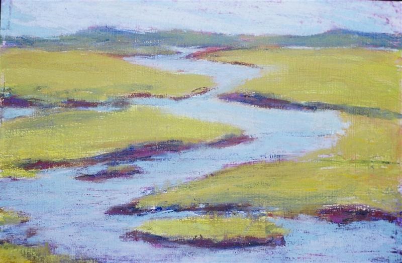 Essex Mudflats, Pastel on Paper, SOLD