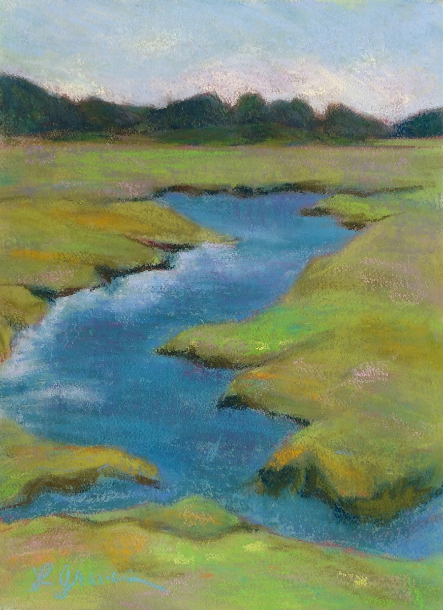 Green Marsh, Pastel on Paper
