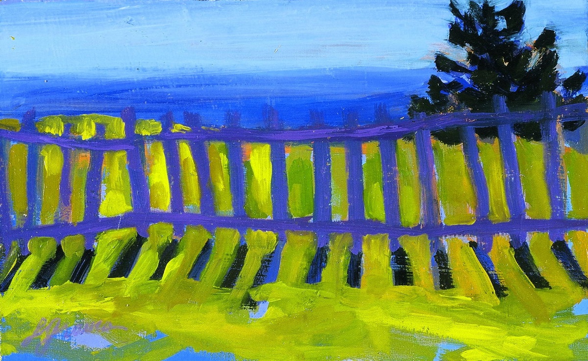 Little River Fence_Oil on Board