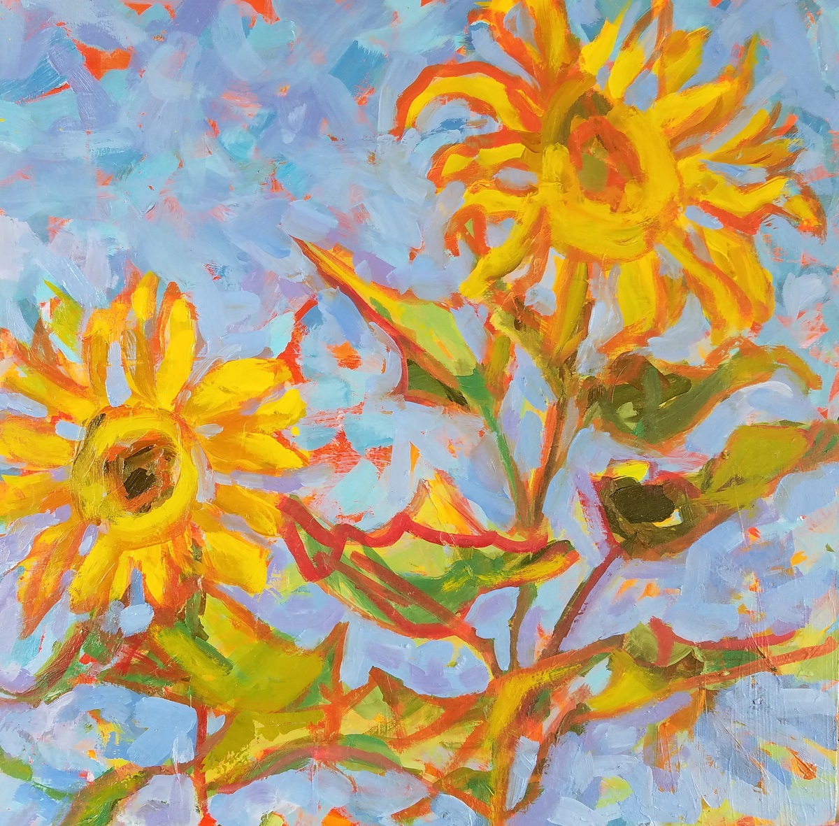 Steamin' in the Sun_Oil on Board