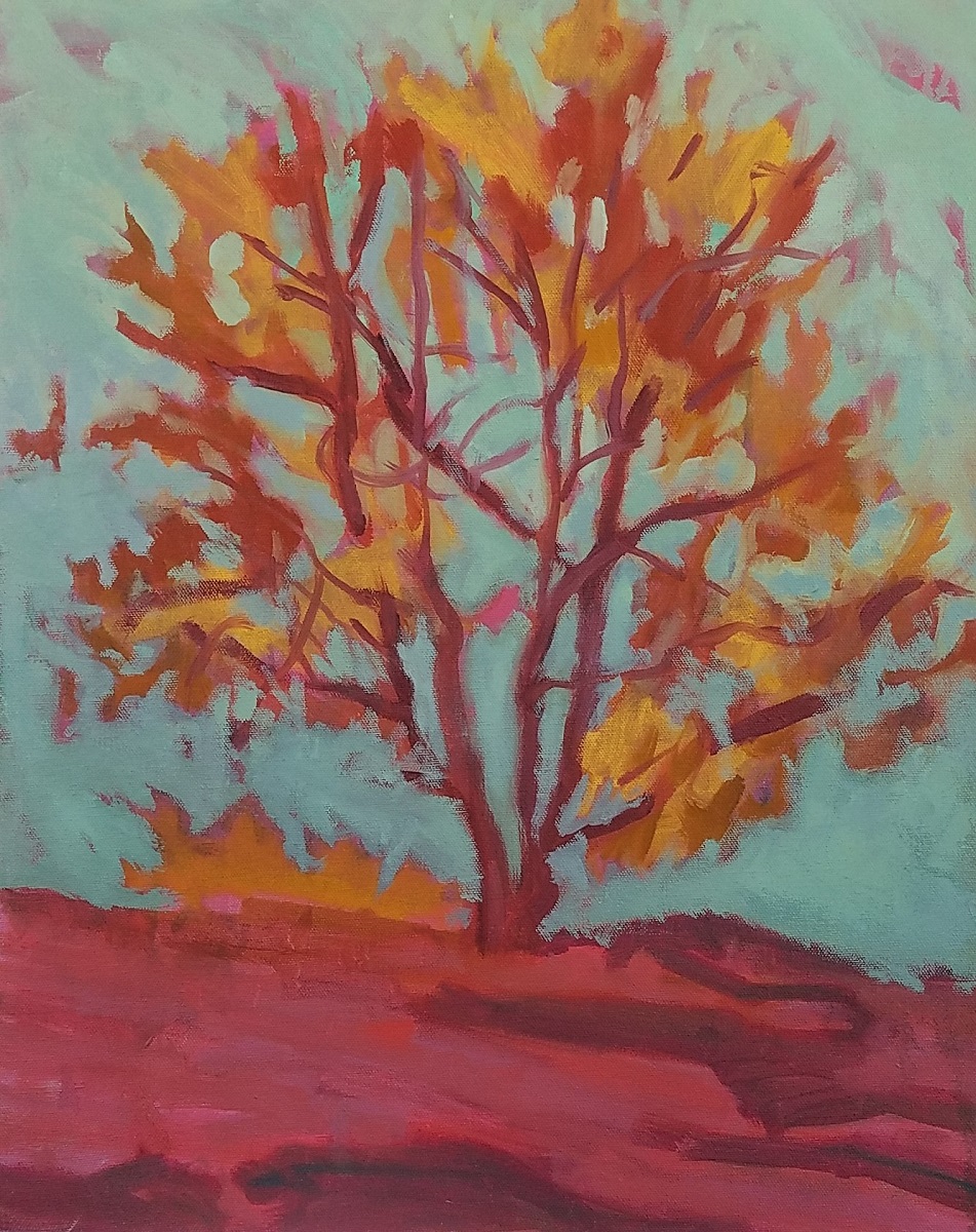 Tree on the Edge, Oil on Canvas